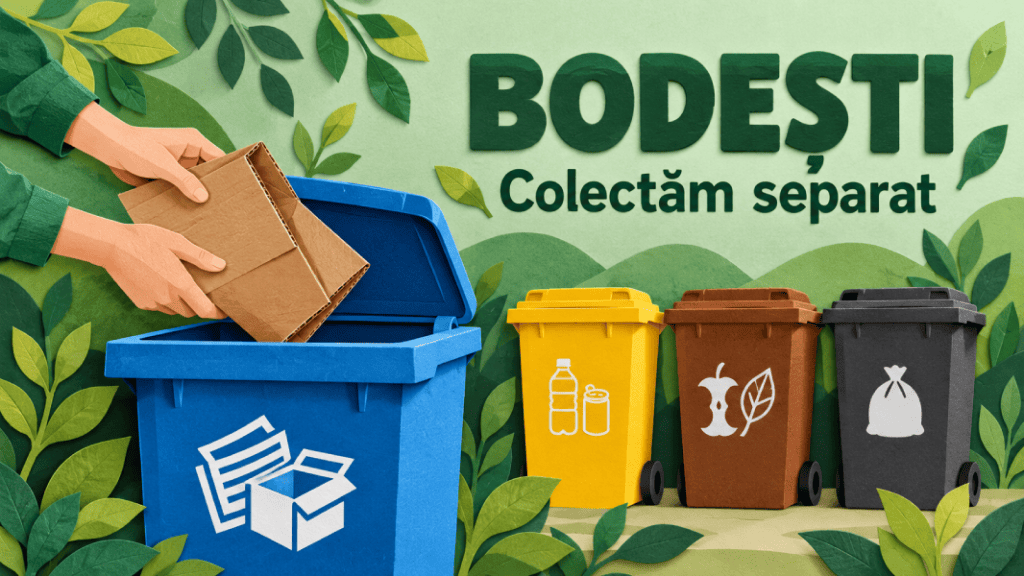 Luni pentru gospodării, vineri pentru firme: programul de salubrizare din Bodești