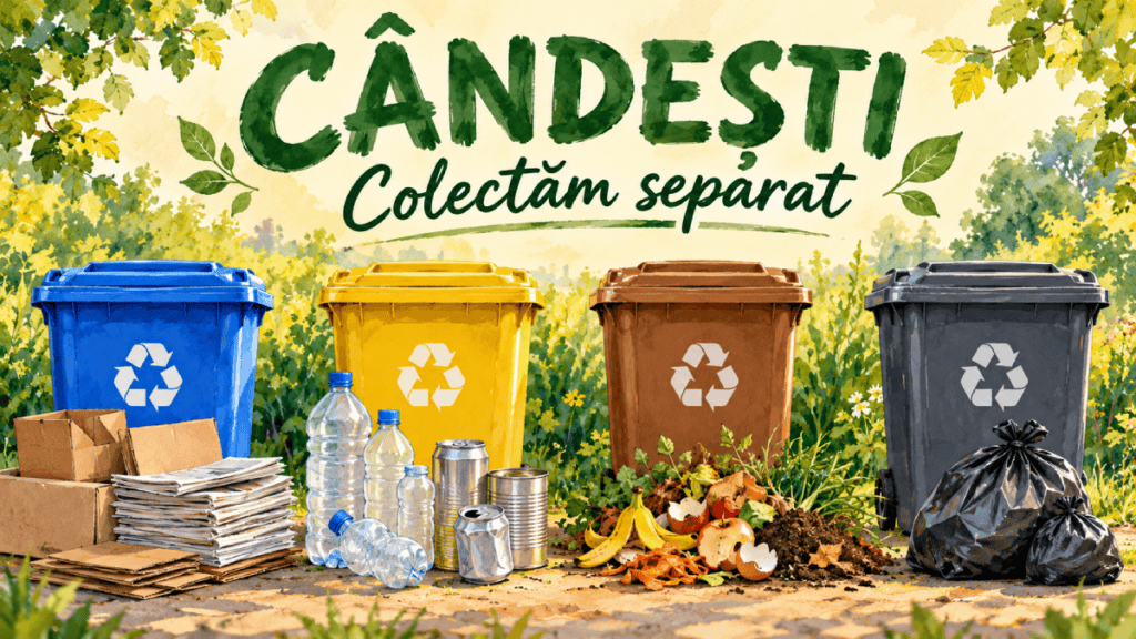 Vinerea, zi de colectare la Cândești. Deșeurile trebuie pregătite separat