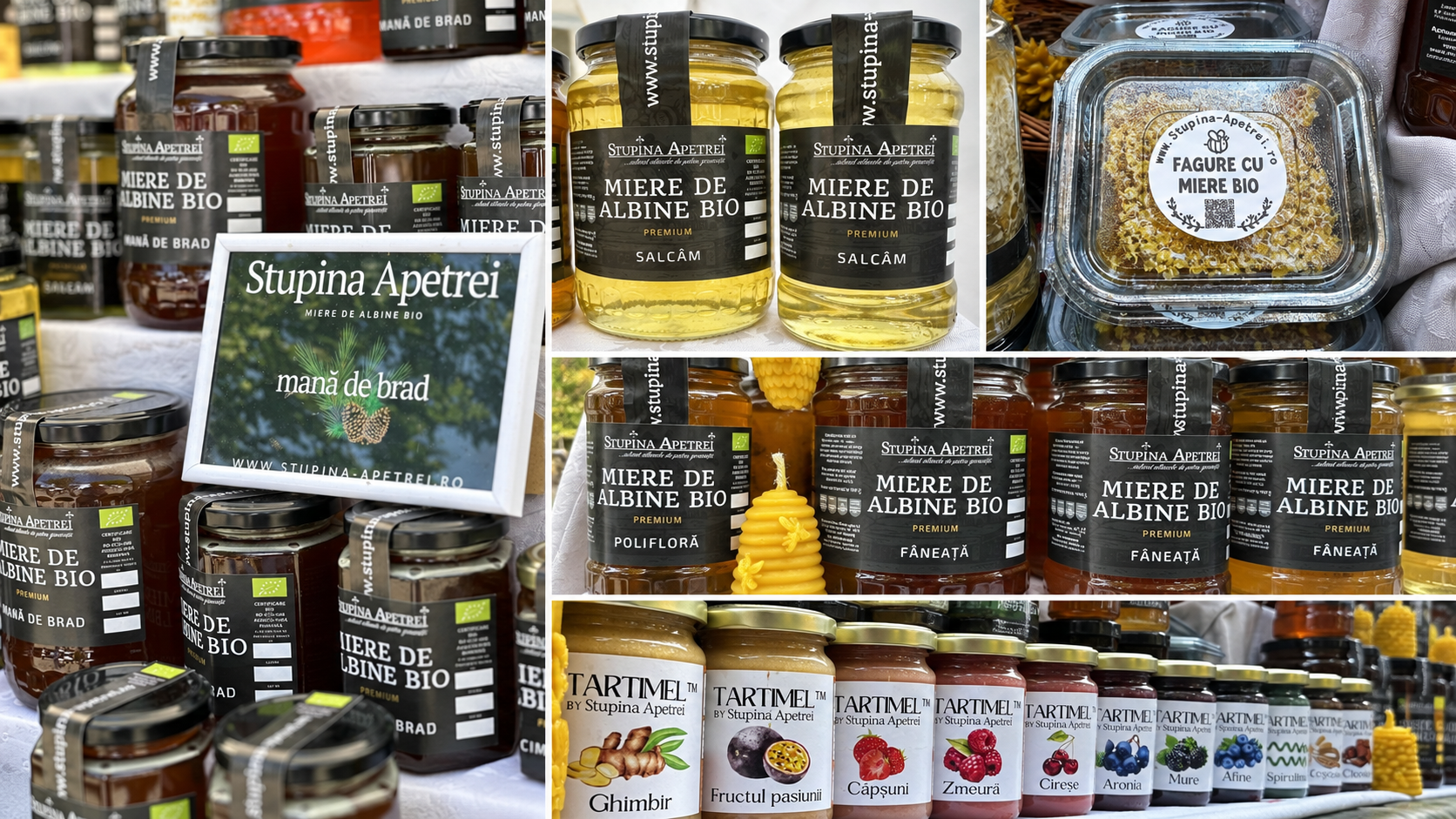 Colaj cu miere și produse apicole Stupina Apetrei din Topolița, județul Neamț