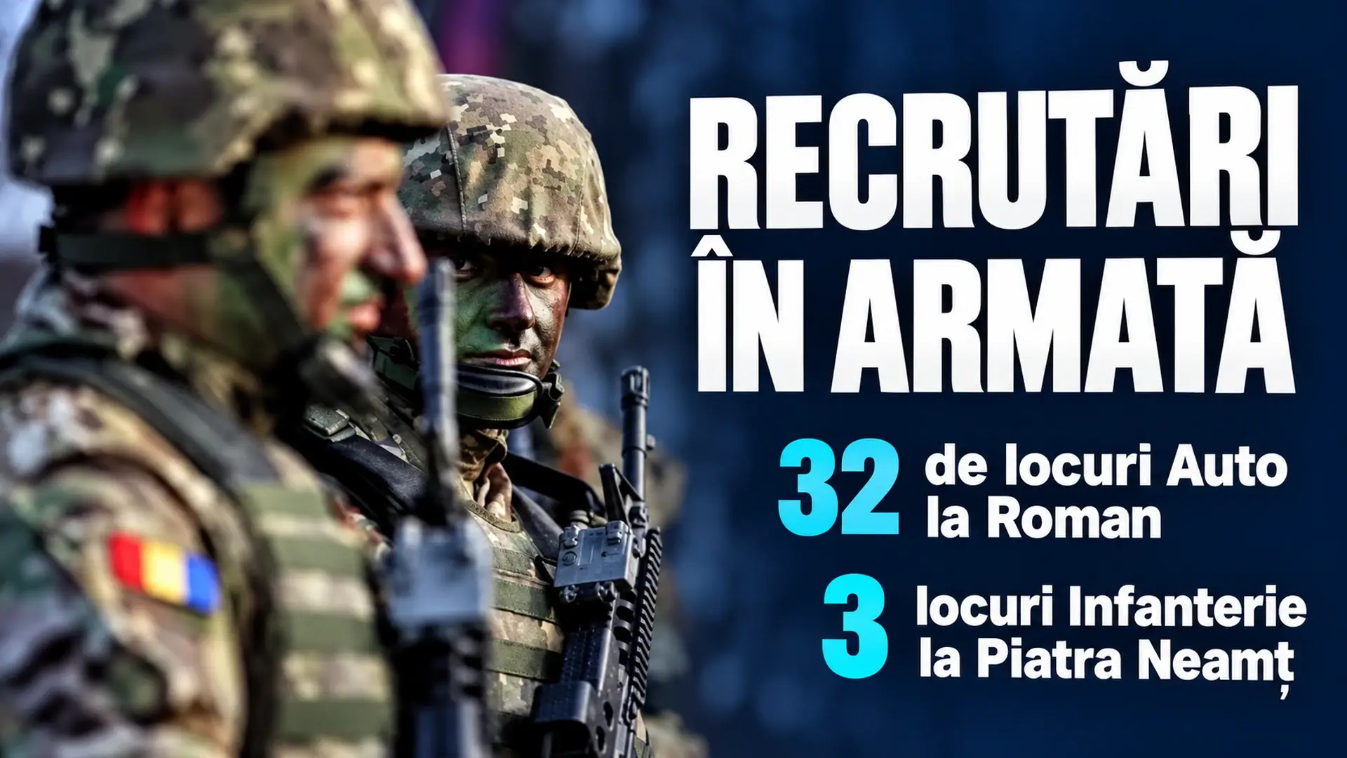 Militari români pe coperta articolului despre recrutarea de soldați și gradați profesioniști în Neamț