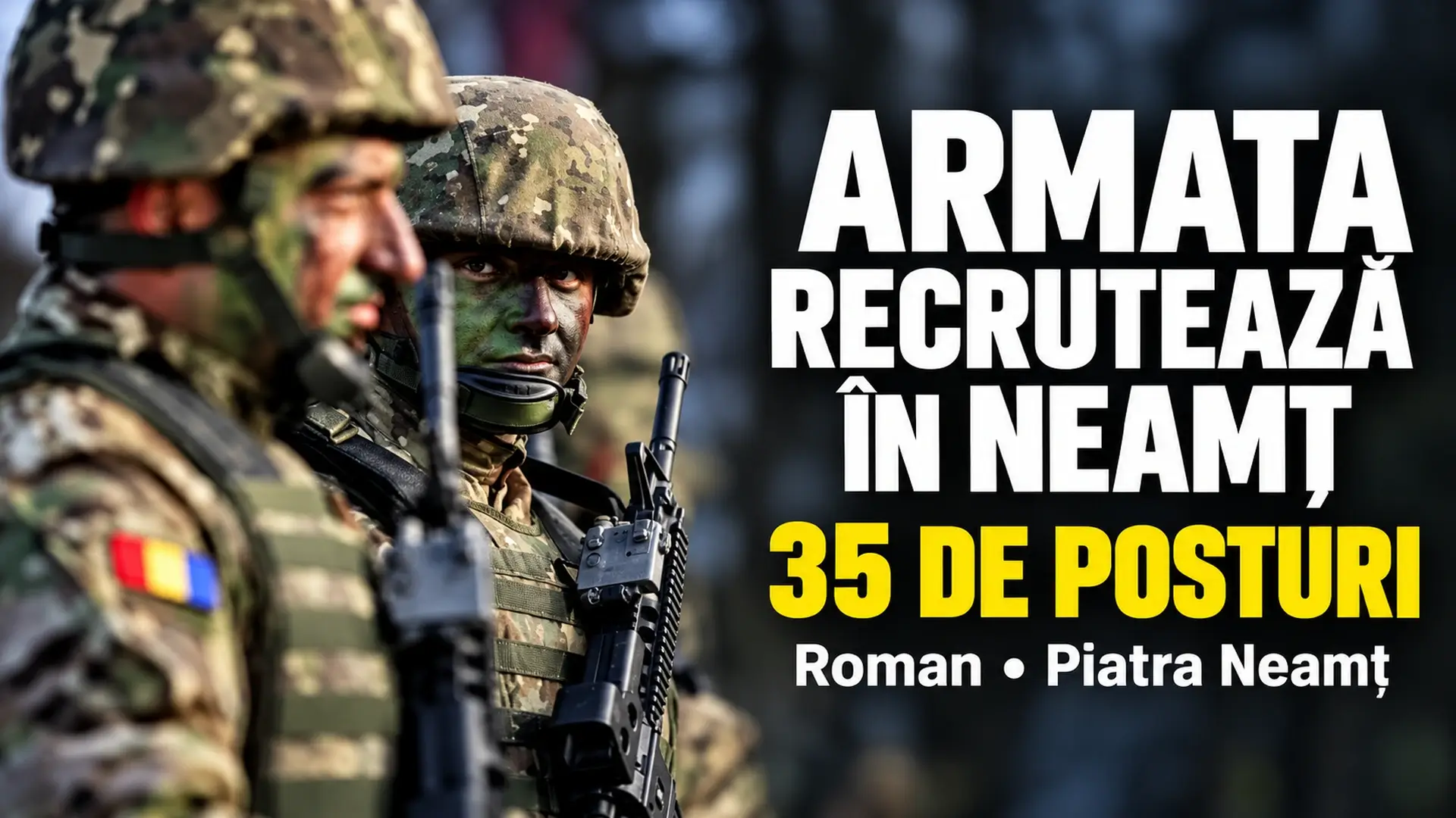 Militari români pe coperta articolului despre recrutarea de soldați și gradați profesioniști în Neamț