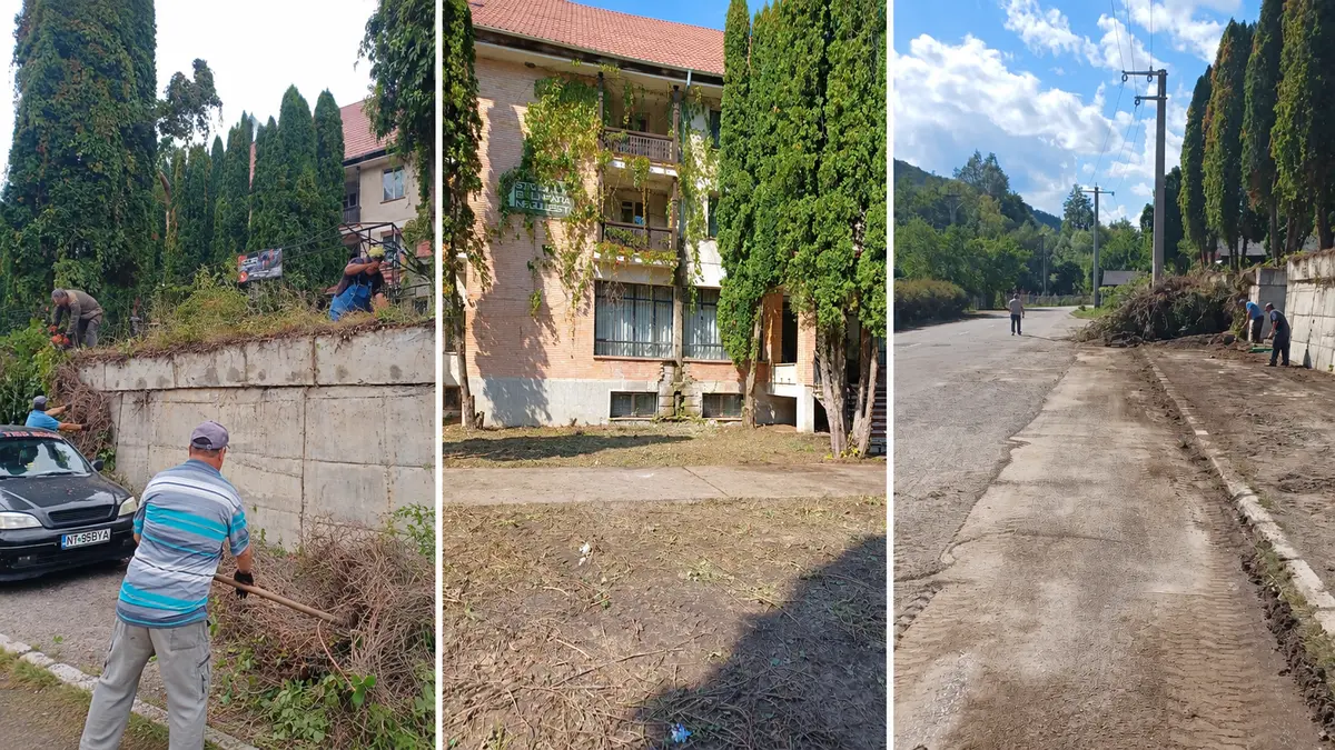 Colaj ilustrativ din fotografiile lucrărilor DRUPO la Stațiunea Negulești, septembrie 2026