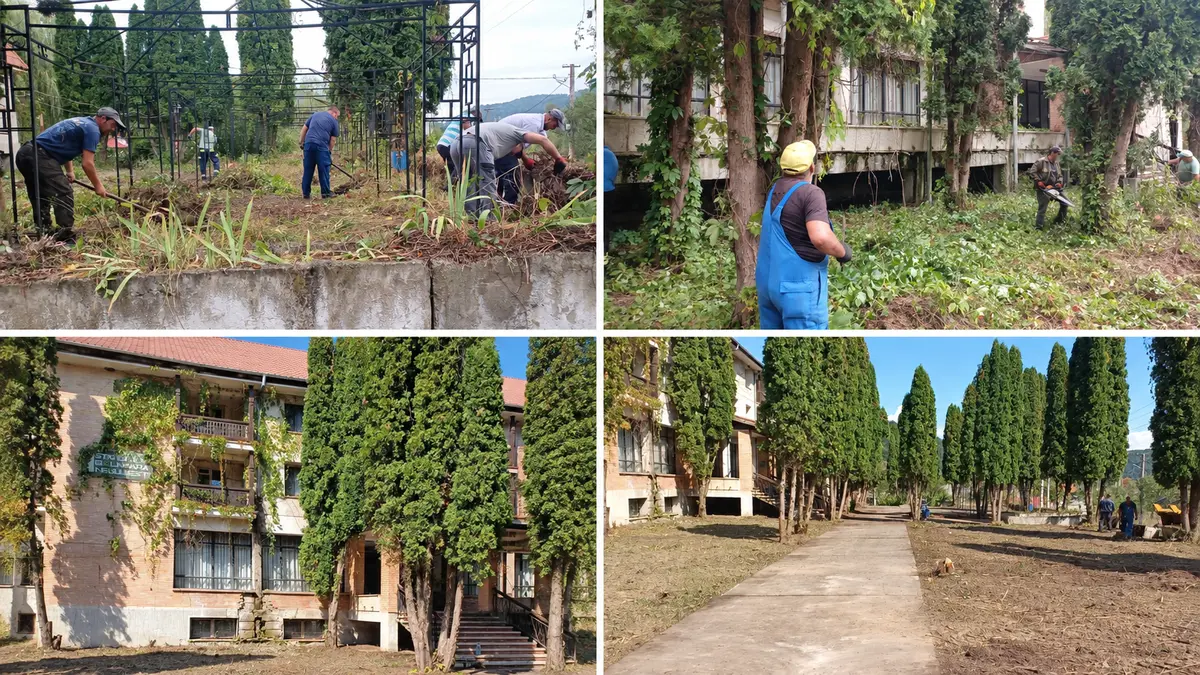 Colaj ilustrativ din fotografiile lucrărilor DRUPO la Stațiunea Negulești, septembrie 2026