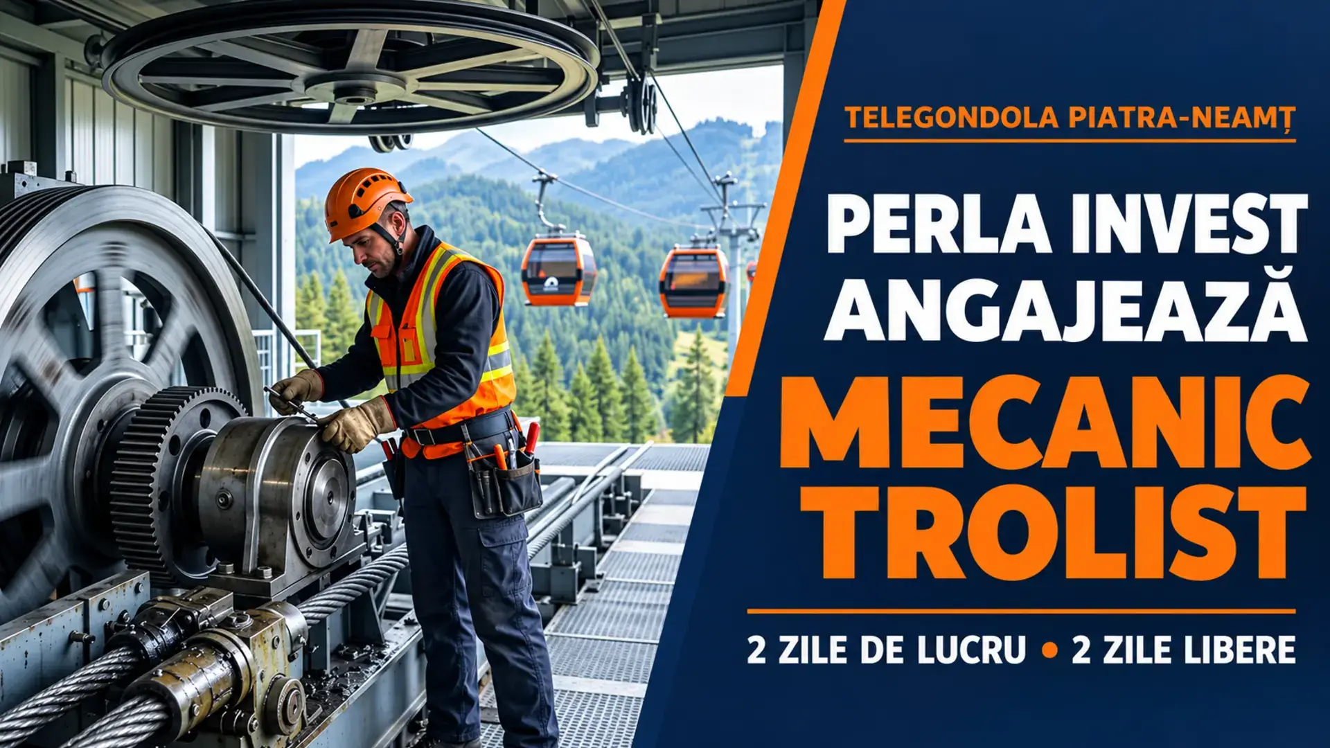 Copertă pentru anunțul Perla Invest privind angajarea unui mecanic trolist la Telegondola Piatra-Neamț