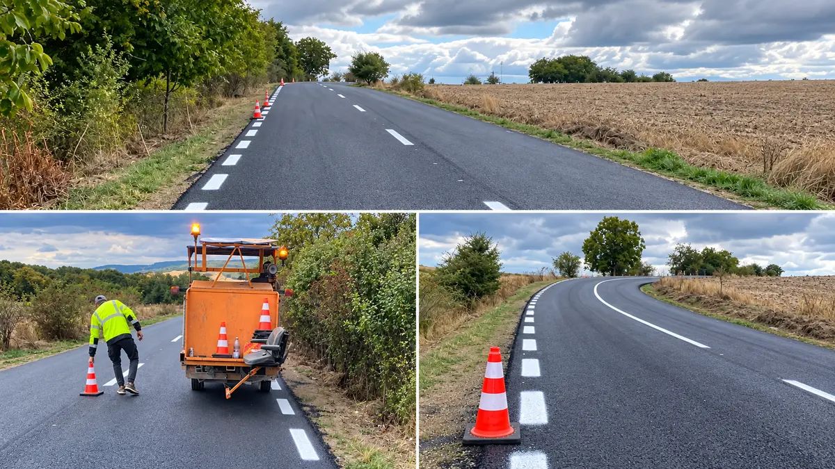 Colaj cu lucrările DRUPO Neamț și drumul reabilitat din Valea Ursului