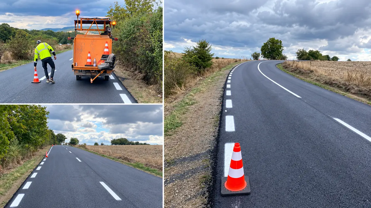 Colaj cu lucrările DRUPO Neamț și drumul reabilitat din Valea Ursului