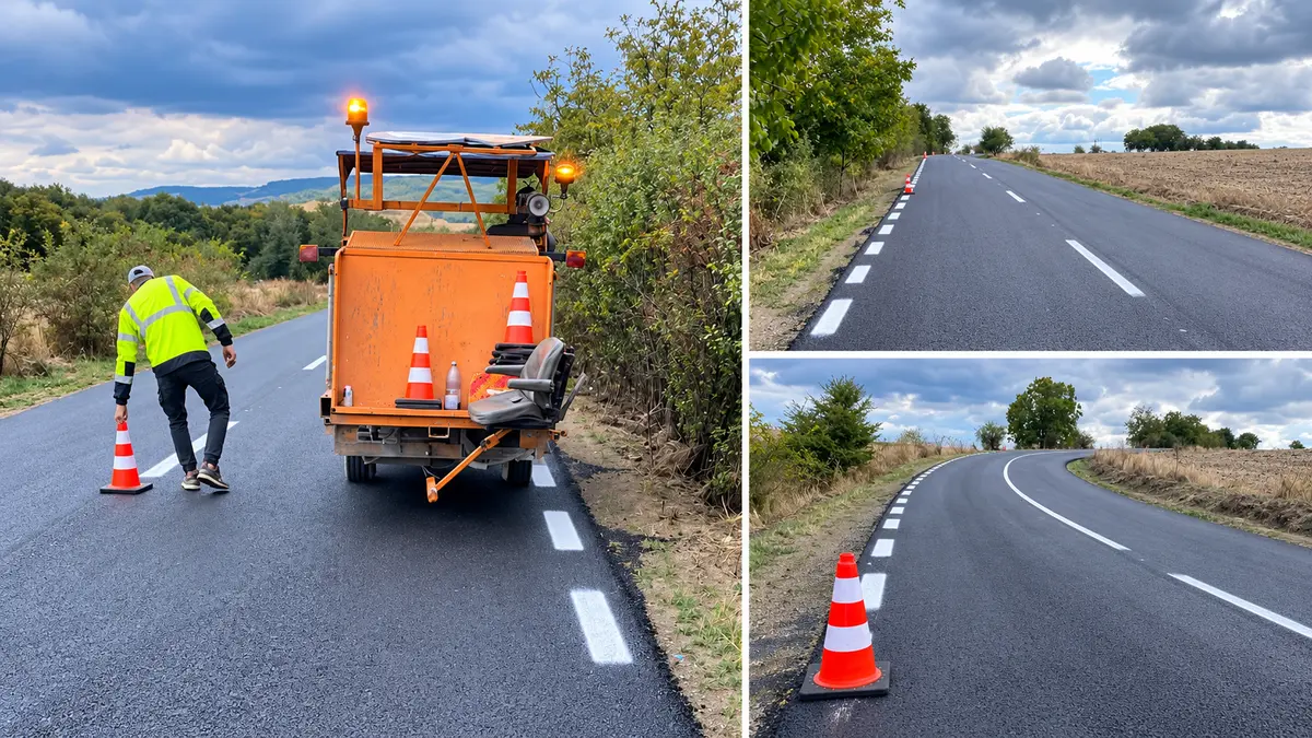 Colaj cu lucrările DRUPO Neamț și drumul reabilitat din Valea Ursului