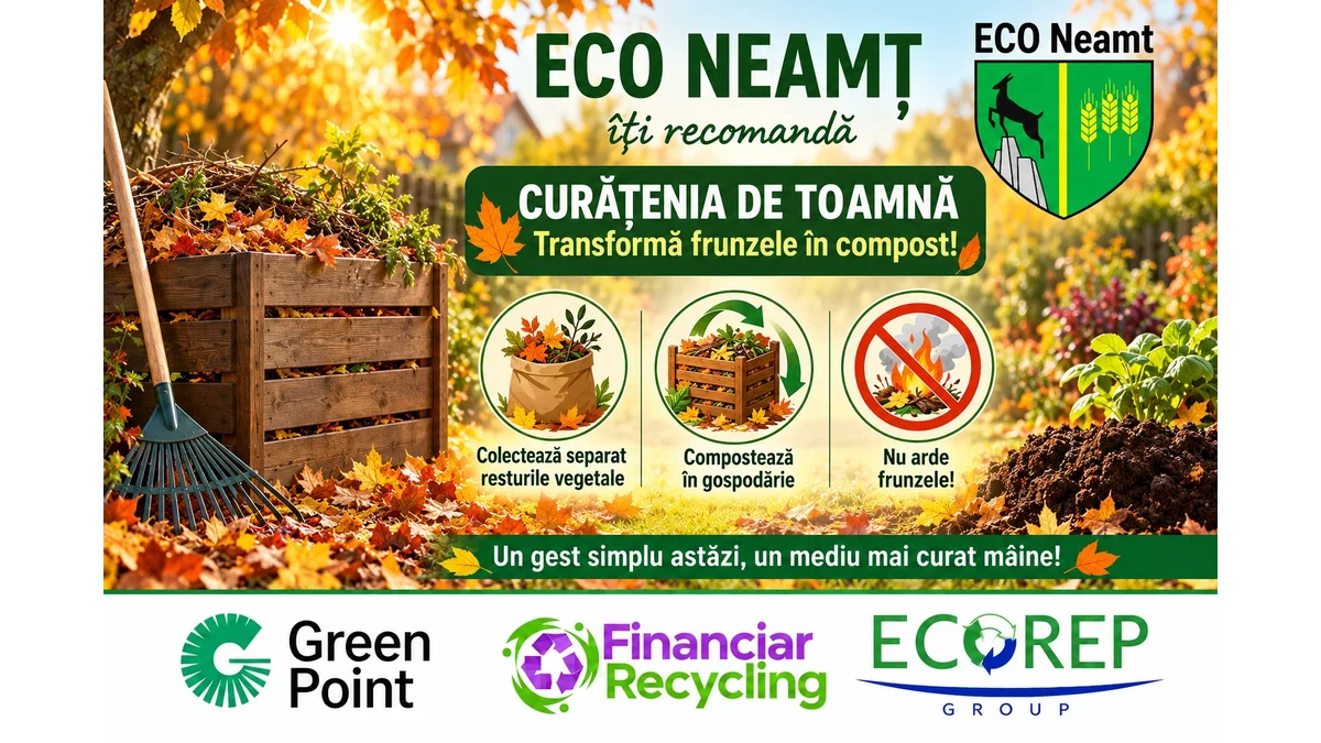ECO Neamț și partenerii săi recomandă colectarea separată și compostarea resturilor vegetale