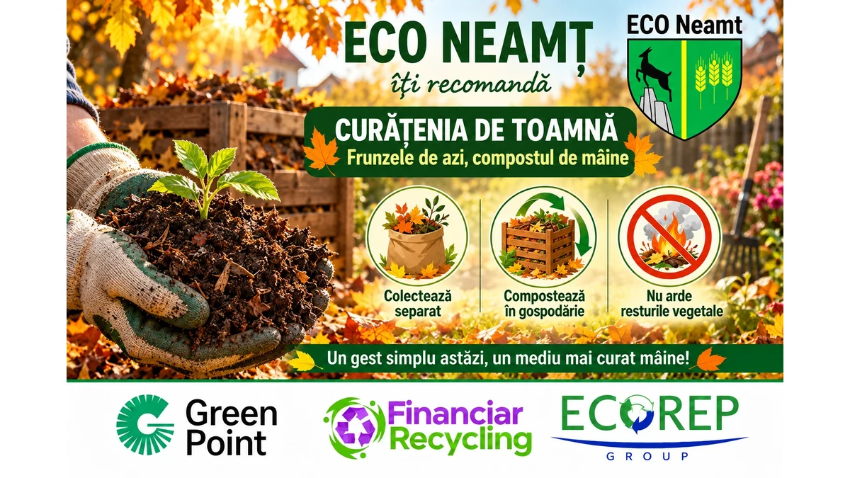 ECO Neamț și partenerii săi recomandă colectarea separată și compostarea resturilor vegetale