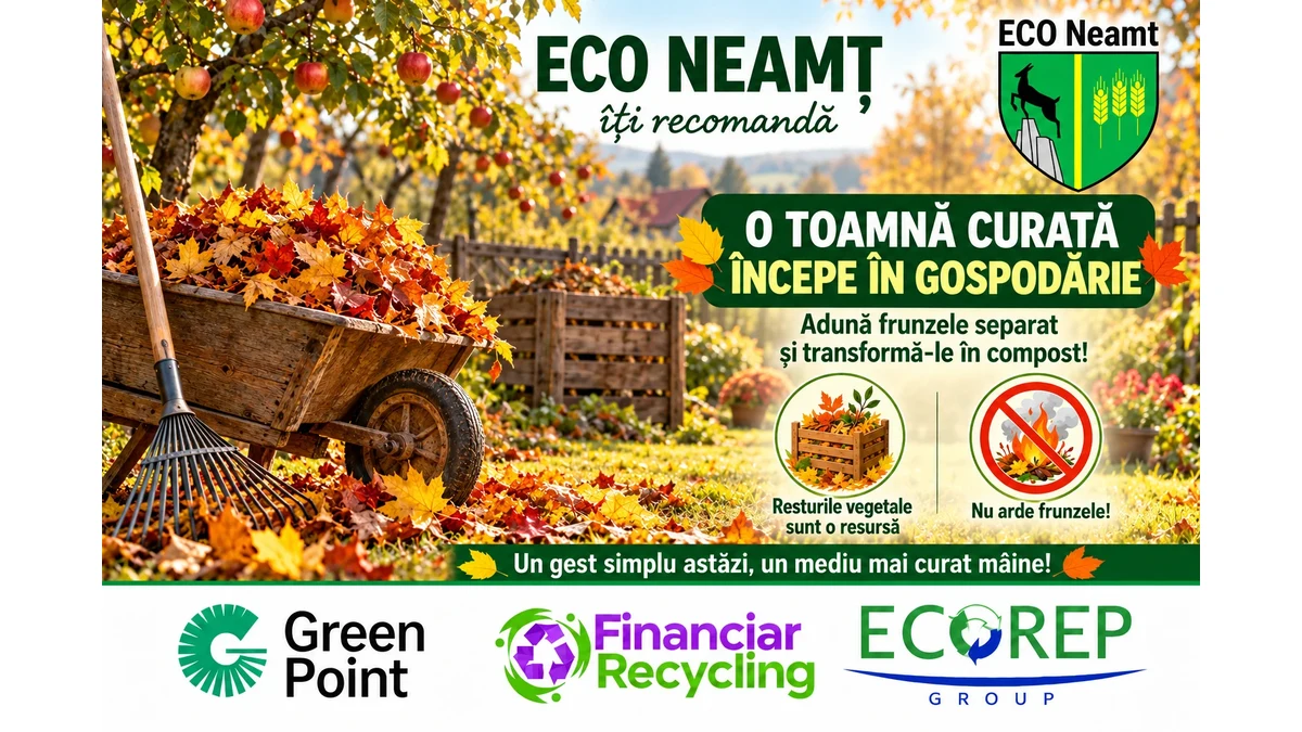 ECO Neamț și partenerii săi recomandă colectarea separată și compostarea resturilor vegetale