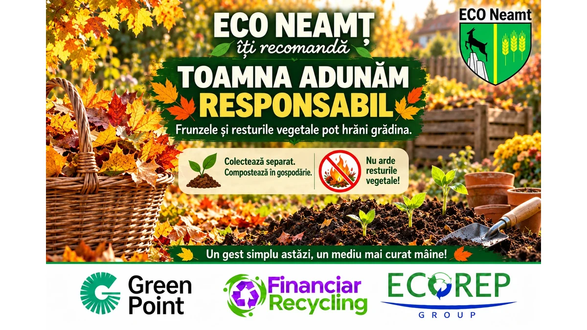 ECO Neamț și partenerii săi recomandă colectarea separată și compostarea resturilor vegetale