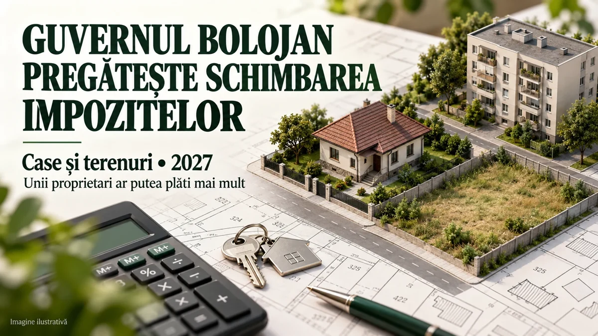 Imagine ilustrativă despre schimbarea impozitării caselor și terenurilor din 2027 – Roman.