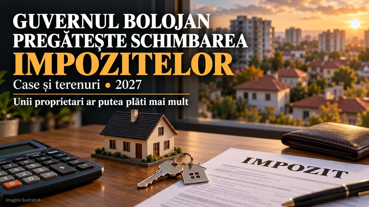 Imagine ilustrativă despre schimbarea impozitării caselor și terenurilor din 2027 – Târgu Neamț.