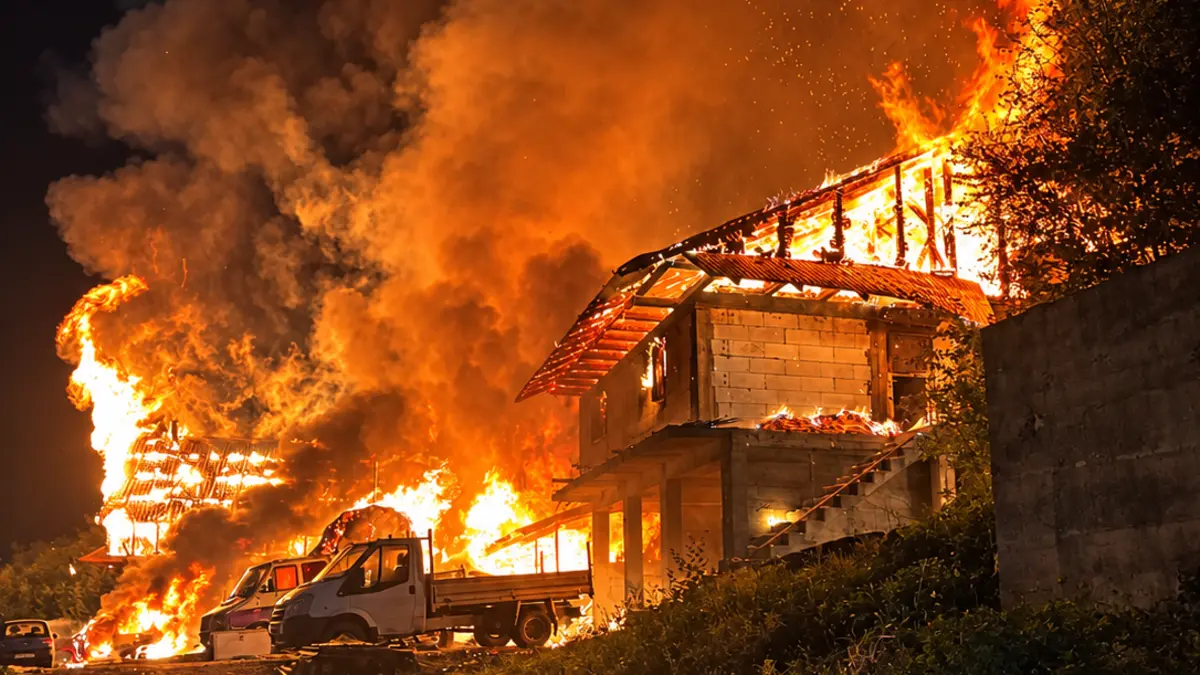 Incendiu la Mănăstirea Bisericani: anexe cuprinse de flăcări în timpul nopții