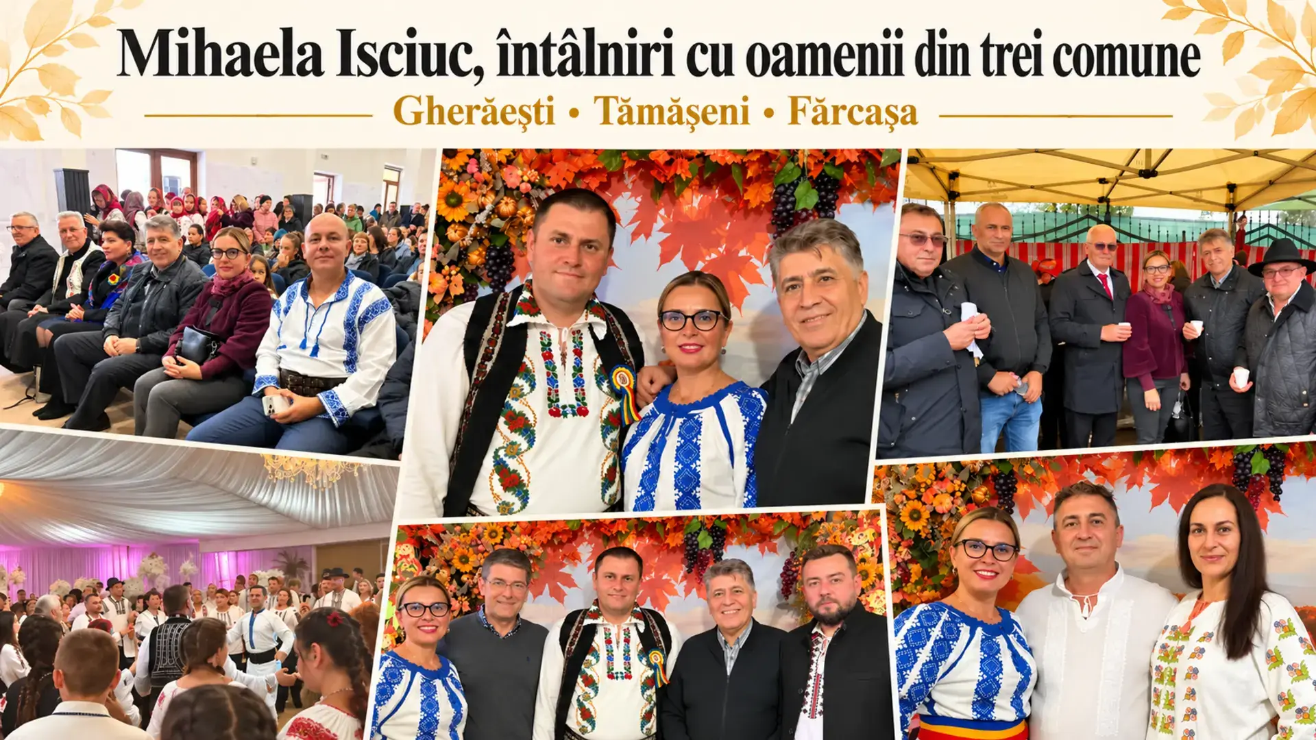 Mihaela Isciuc la întâlniri cu localnicii din Gherăești, Tămășeni și Fărcașa, alături de Laurențiu Leoreanu