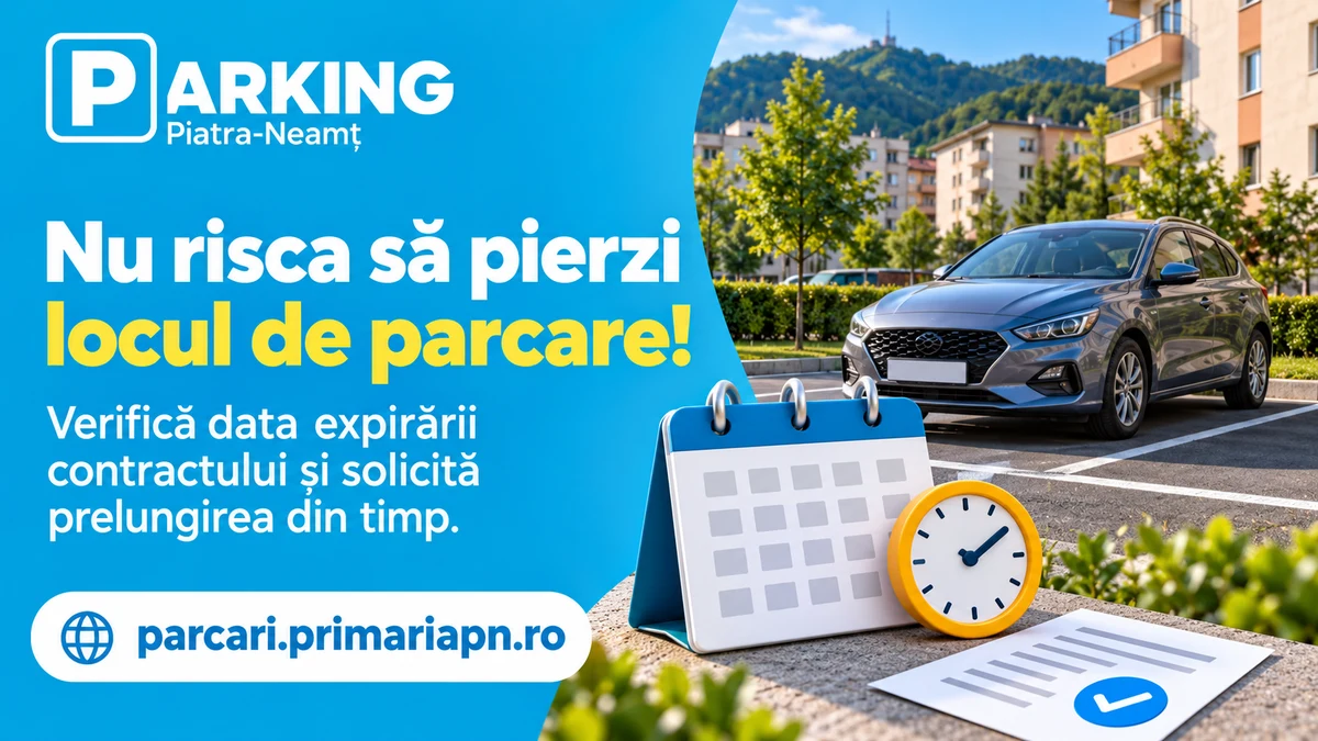Parking Piatra-Neamț: verifică data expirării contractului și solicită prelungirea din timp.
