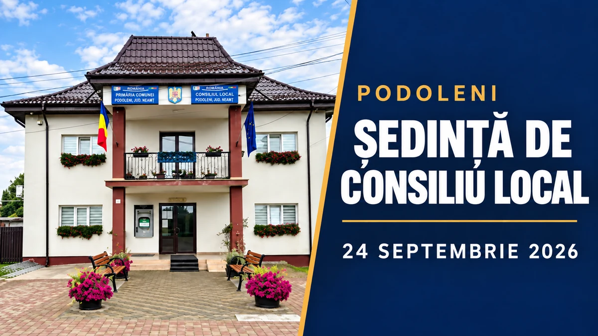 Primăria Podoleni – ședința Consiliului Local din 24 septembrie 2026