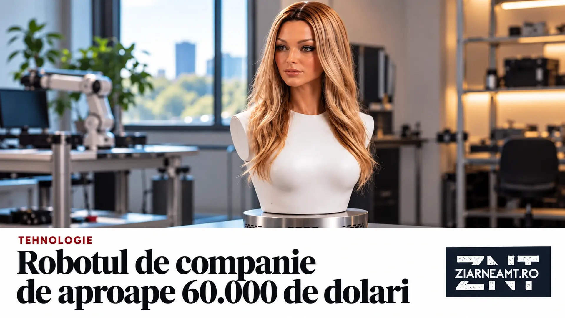 Robot umanoid de companie într-un laborator, pe coperta Ziar Neamț